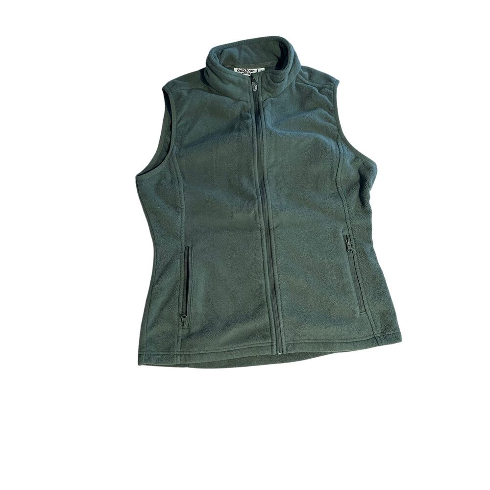 Outdoor Ventures Vest Womens Size Medium Grey Fleece hiking camping activewear